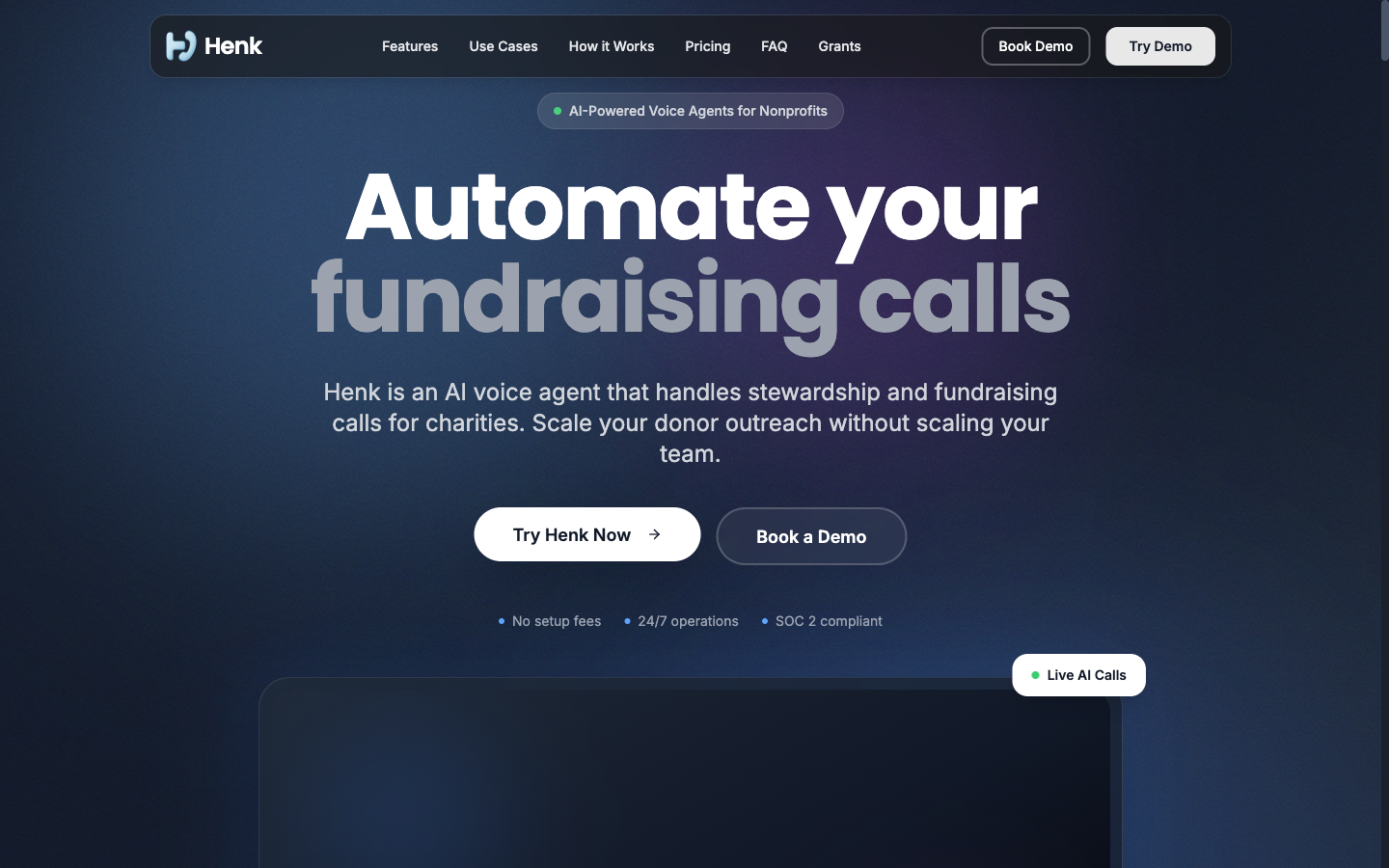 Henk: AI-Powered Voice Fundraising Platform