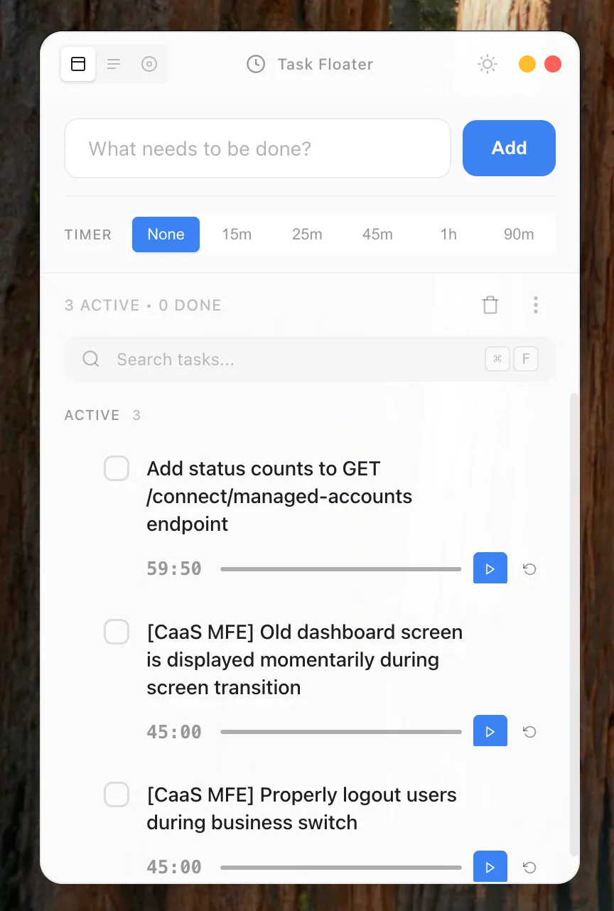 Light theme, full view