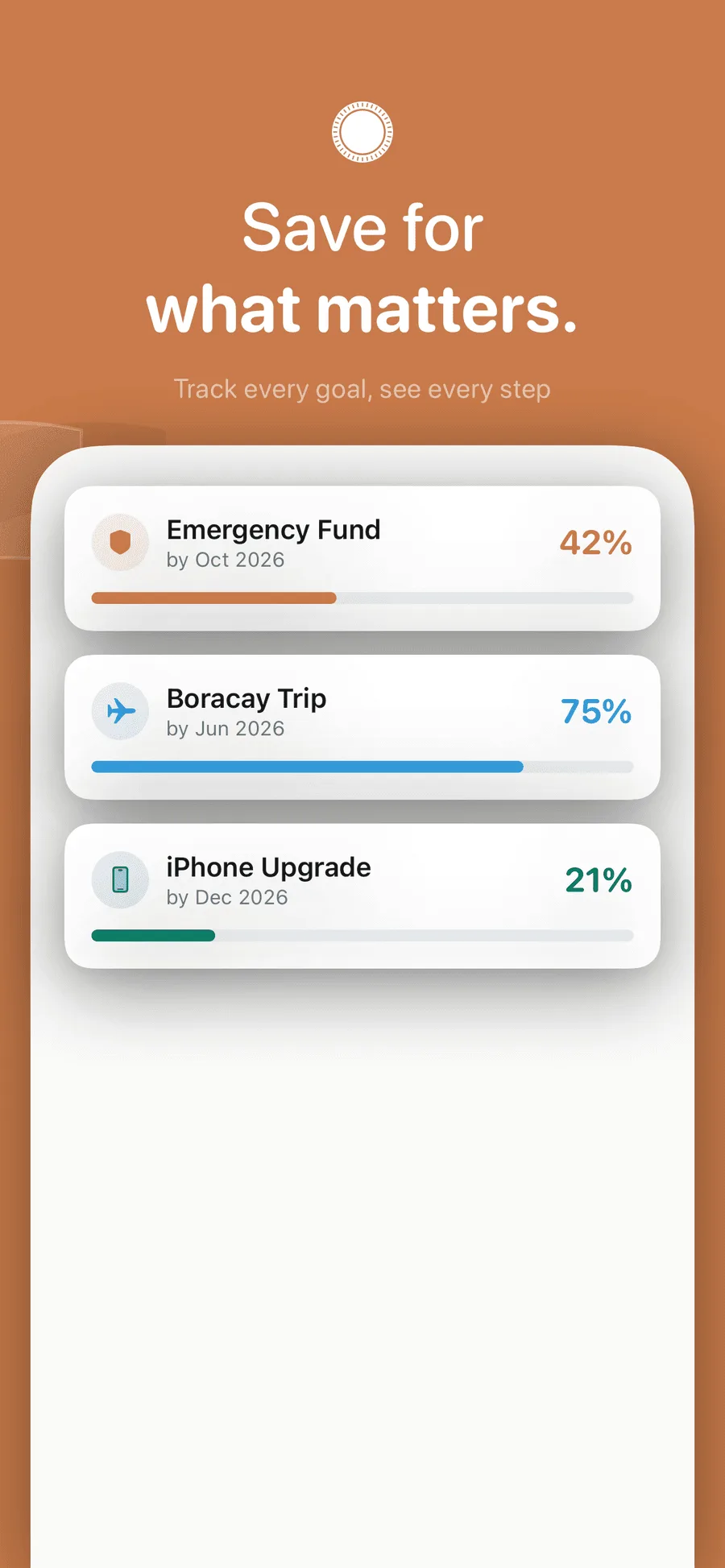 Savings goals